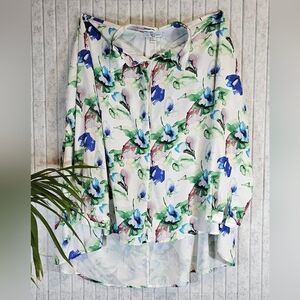 Lena Gabrielle Watercolor Floral Blouse Extra Large